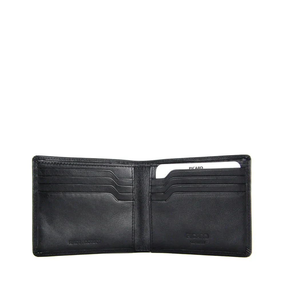 Picard Saffiano Men's  Billfold Leather Wallet (Black)
