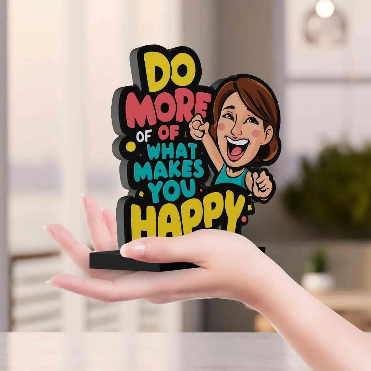 PICKYPOMP Wooden Idols and Figurins Om Namah Shivay Motivational Quote Table Decor for Office Desk, Study Table, Living Room, Home Decor Item, Wood Showpieces Decorative Gift - P0109
