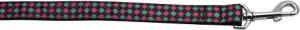 Pink And Blue Plaid Nylon Dog Leash 3-8 Inch Wide 6ft Long