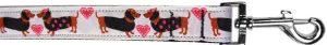 Pink Doxie Love Nylon Pet Leash 3-8in By 4ft