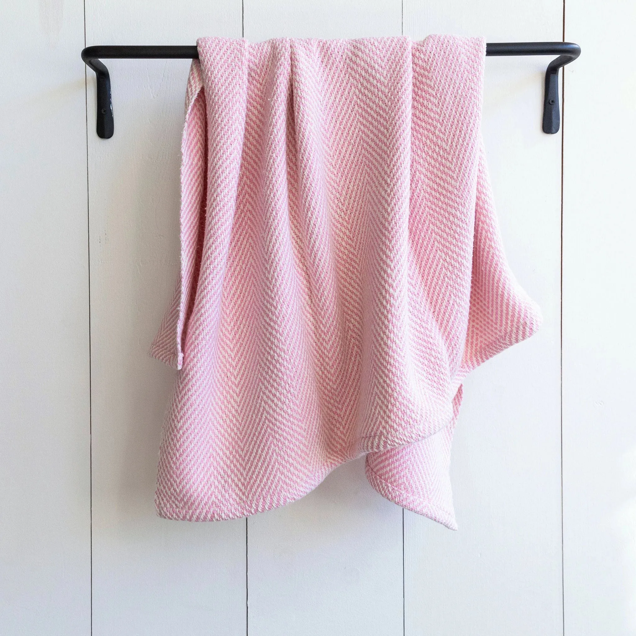 Pink Handwoven Cotton Baby Blanket