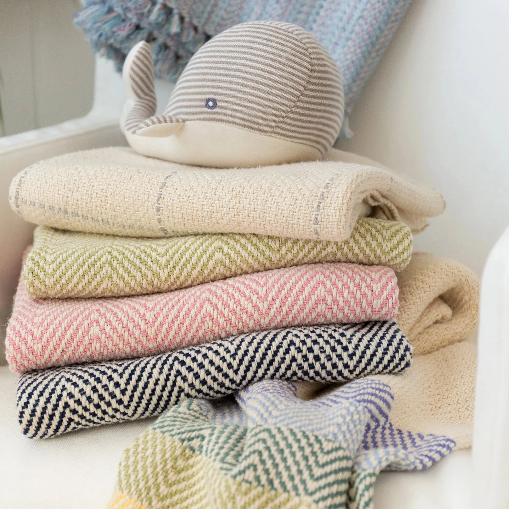 Pink Handwoven Cotton Baby Blanket