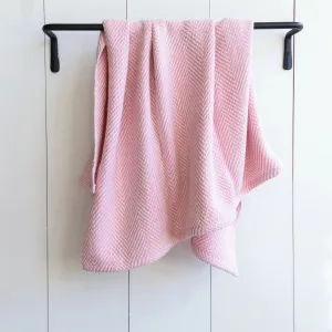 Pink Handwoven Cotton Baby Blanket