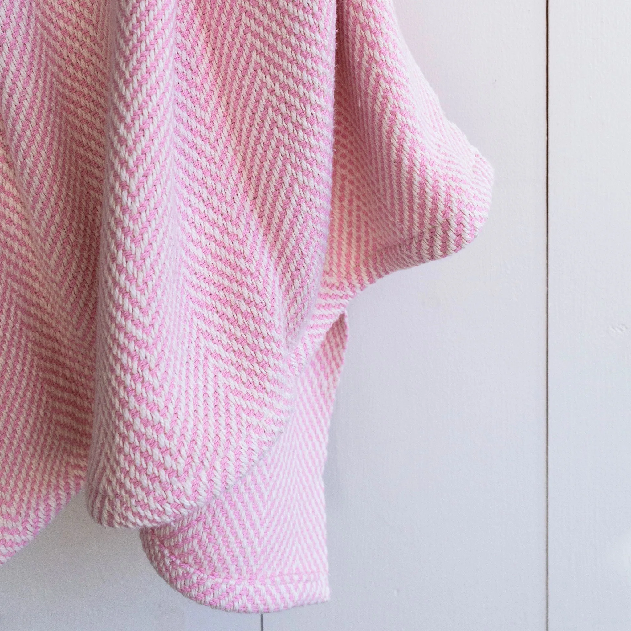 Pink Handwoven Cotton Baby Blanket