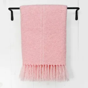 Pink Peony Handwoven Mohair Throw