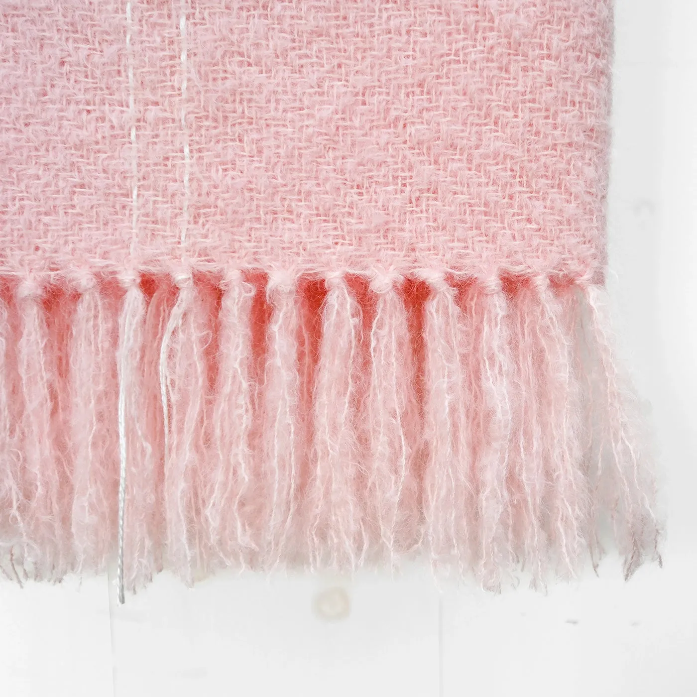 Pink Peony Handwoven Mohair Throw