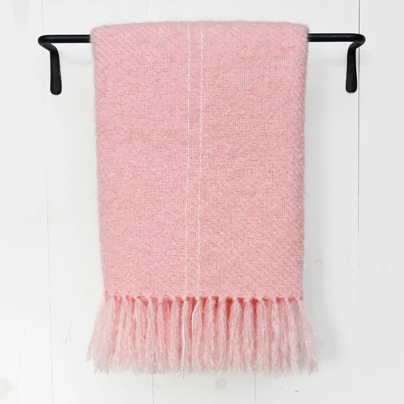 Pink Peony Handwoven Mohair Throw