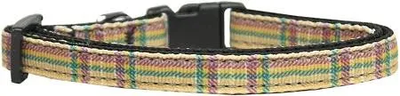 Plaid Nylon Collar  Khaki XS
