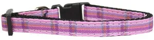 Plaid Nylon Collar  Pink Cat Safety