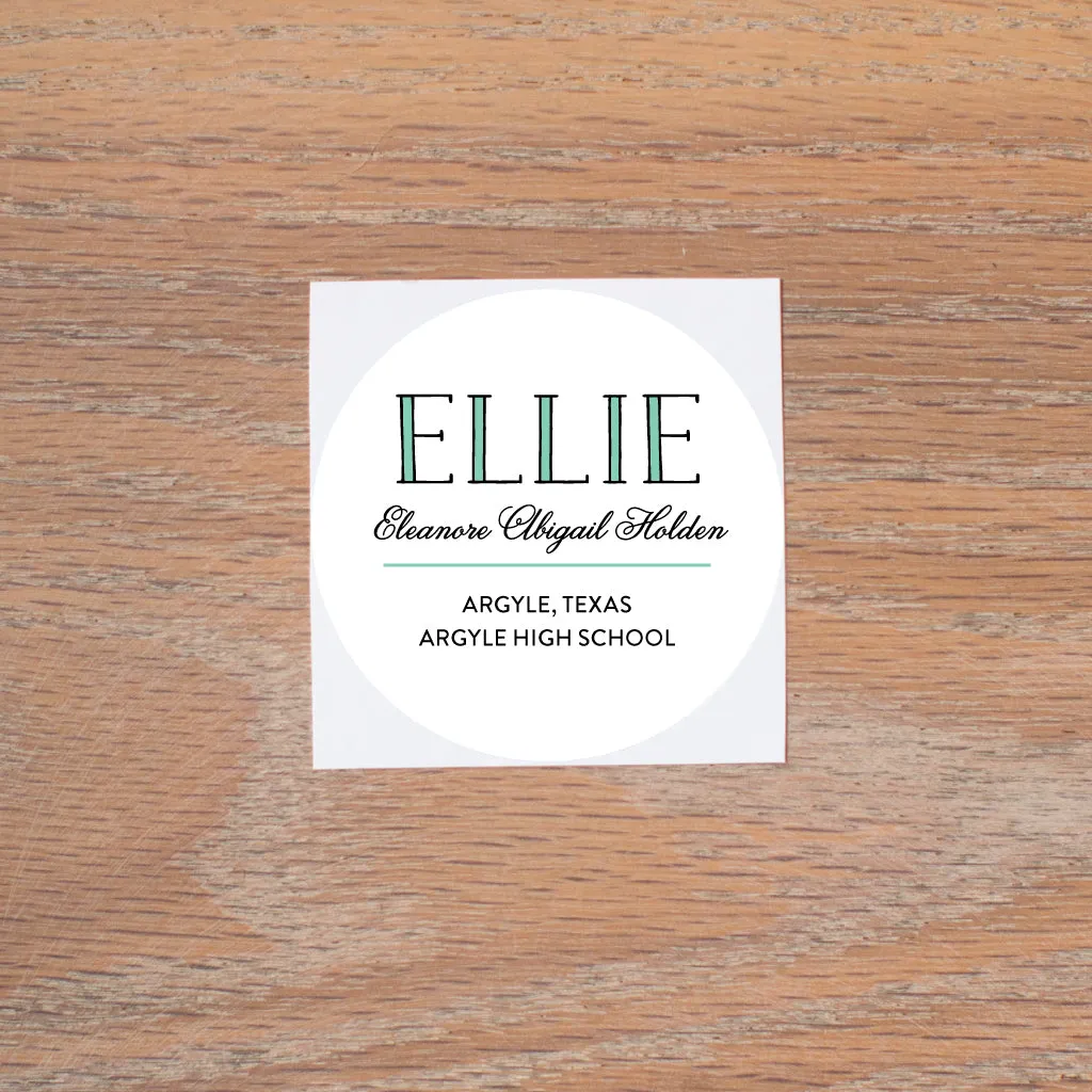 Preppy Name Personal Stickers
