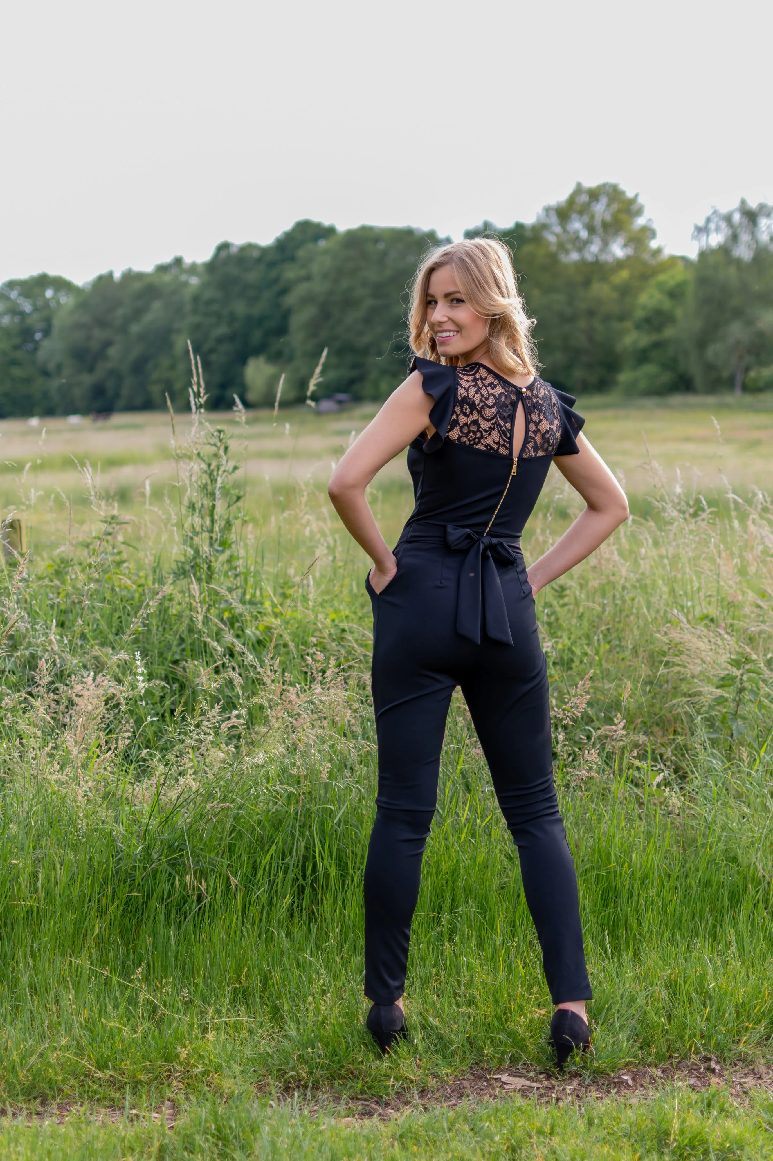 Pretty Details Jumpsuit - Black