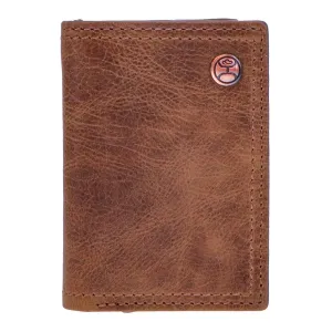 "Hooey Classic" Smooth Brown Trifold Wallet