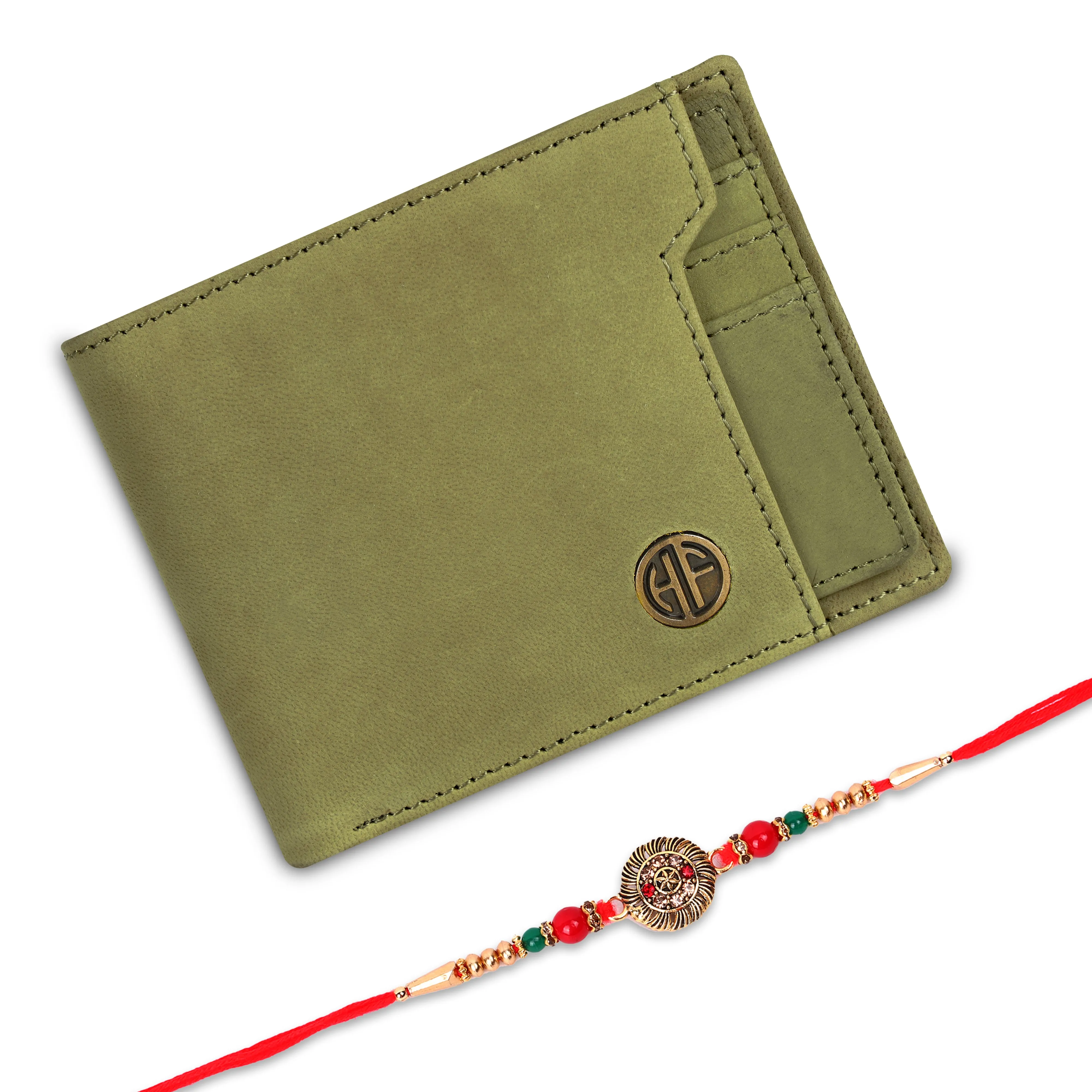 Rakhi for Brother with Gift Box, Rakhi Gift for Brother with Leather Wallet for Men
