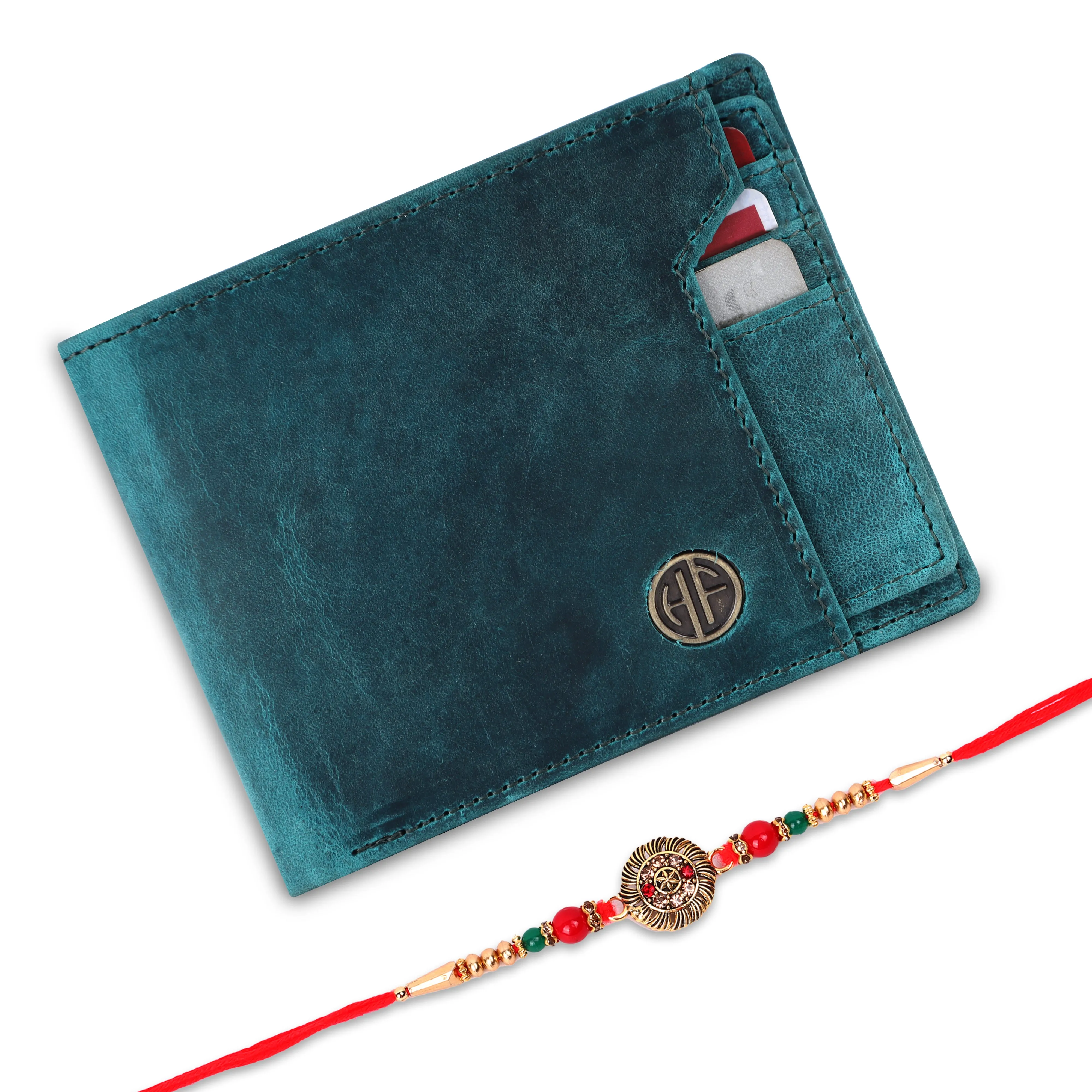 Rakhi for Brother with Gift Box, Rakhi Gift for Brother with Leather Wallet for Men
