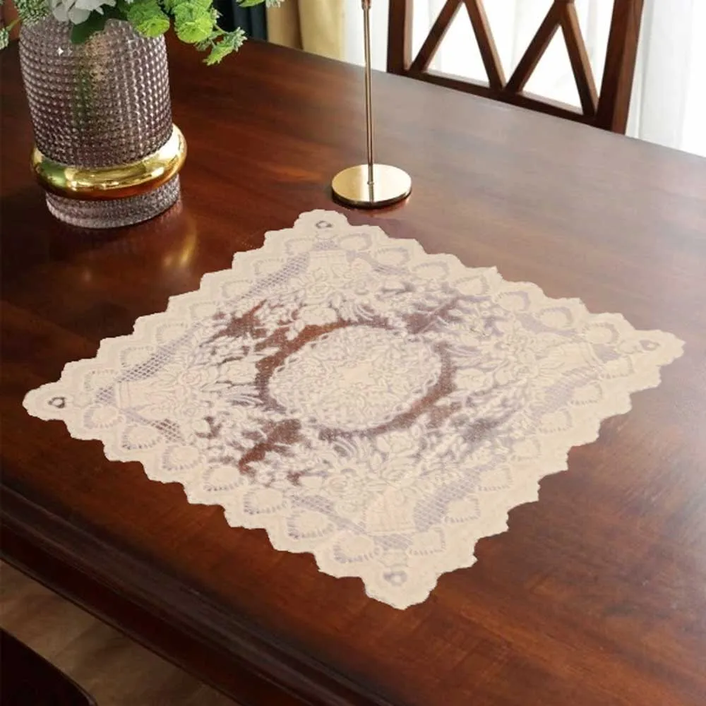 Rectangle Shape Floral Design Net Table Mate