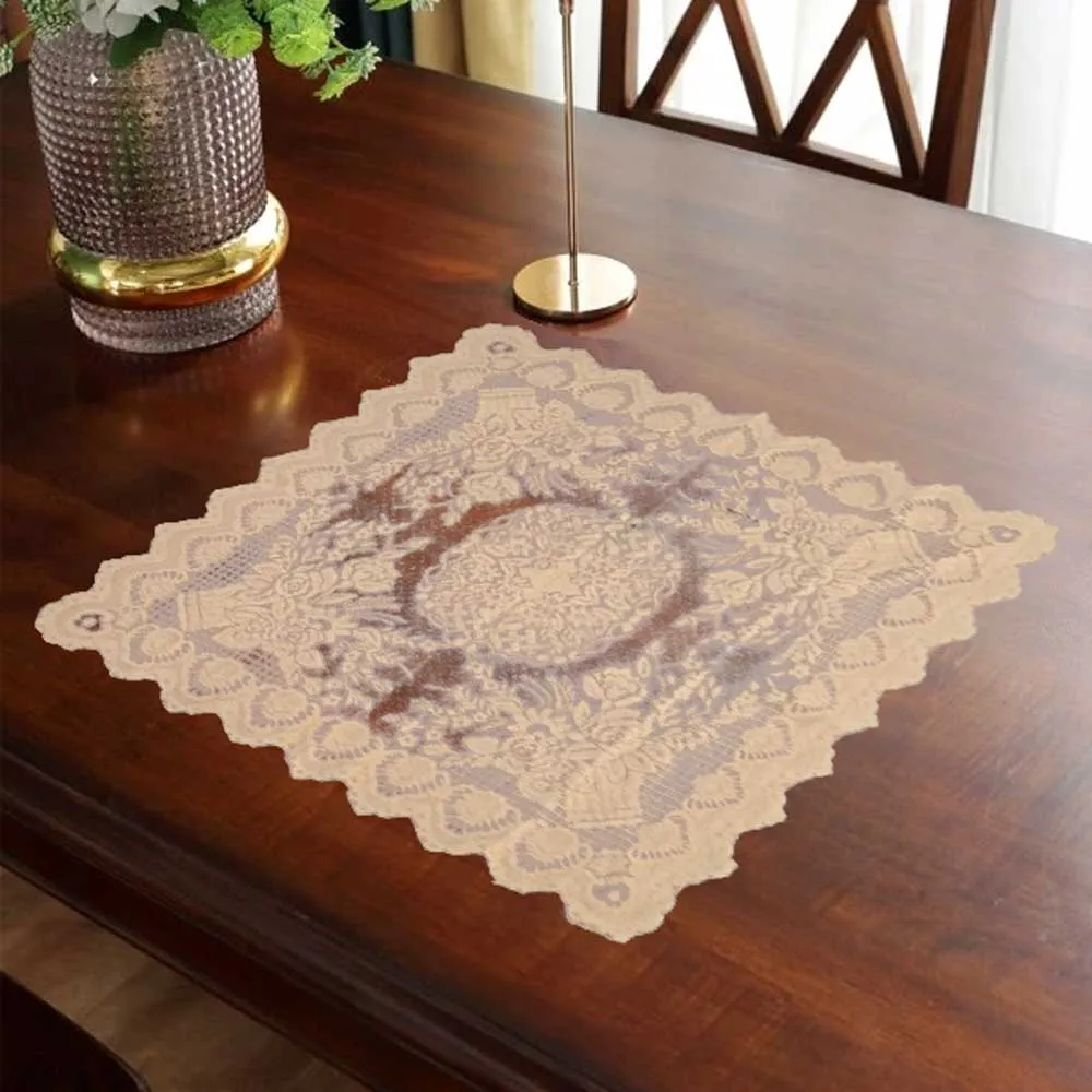 Rectangle Shape Floral Design Net Table Mate