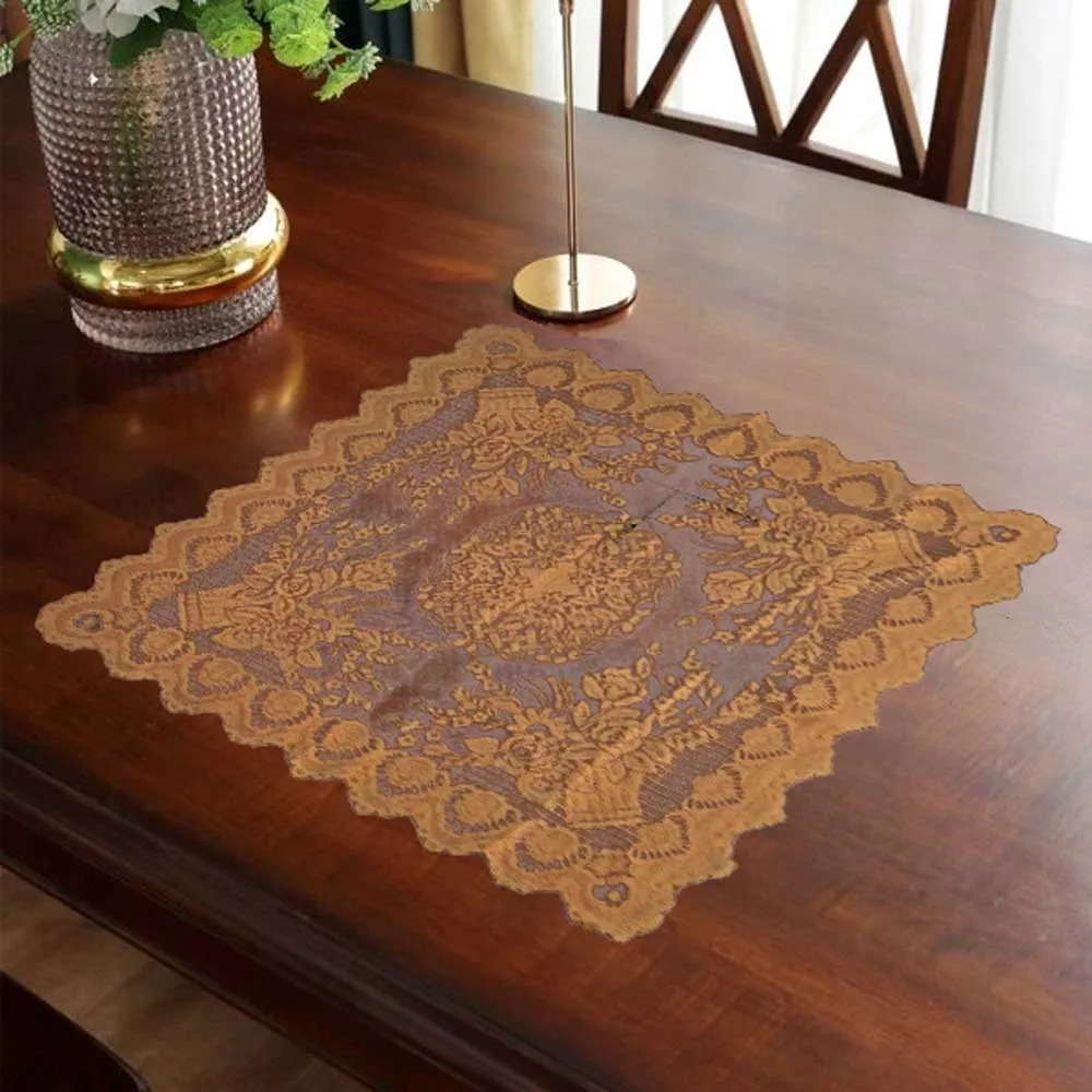 Rectangle Shape Floral Design Net Table Mate