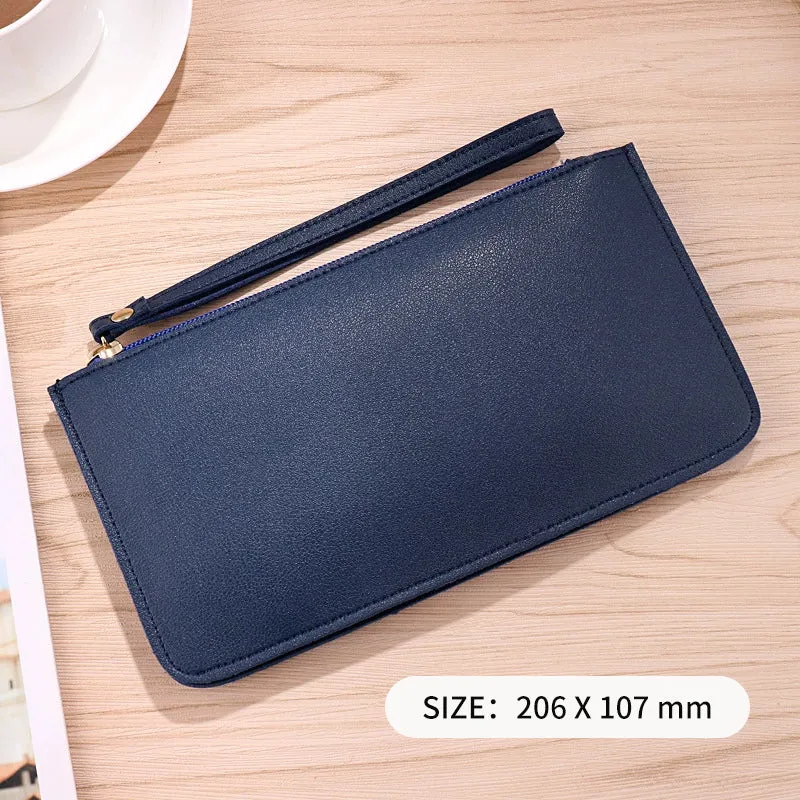 Rectangular coin purse, zipper leather bag, customized logo