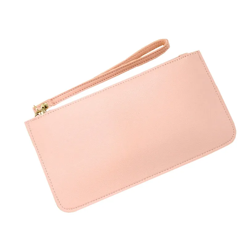 Rectangular coin purse, zipper leather bag, customized logo