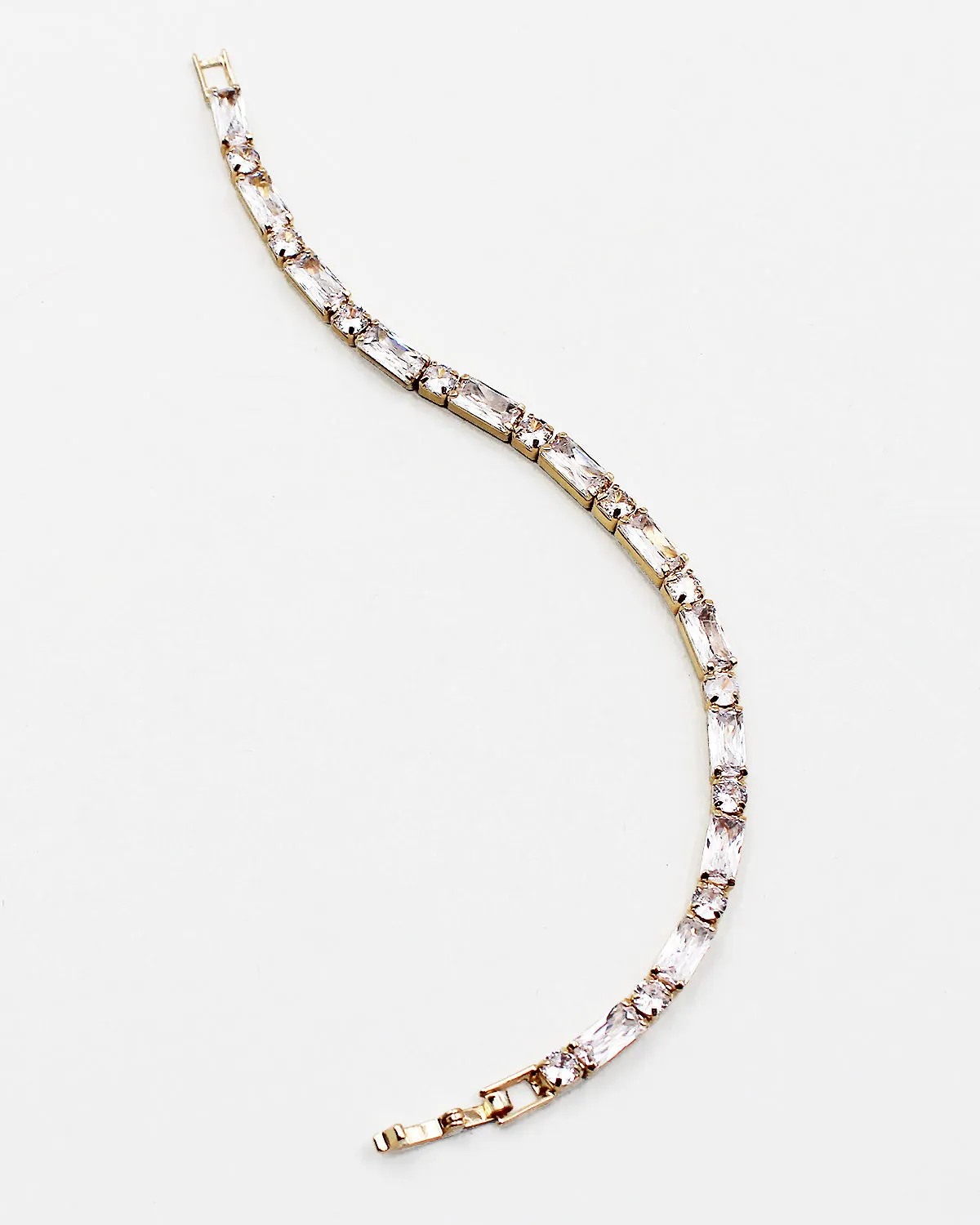 Rectangular CZ Stone Tennis Bracelet