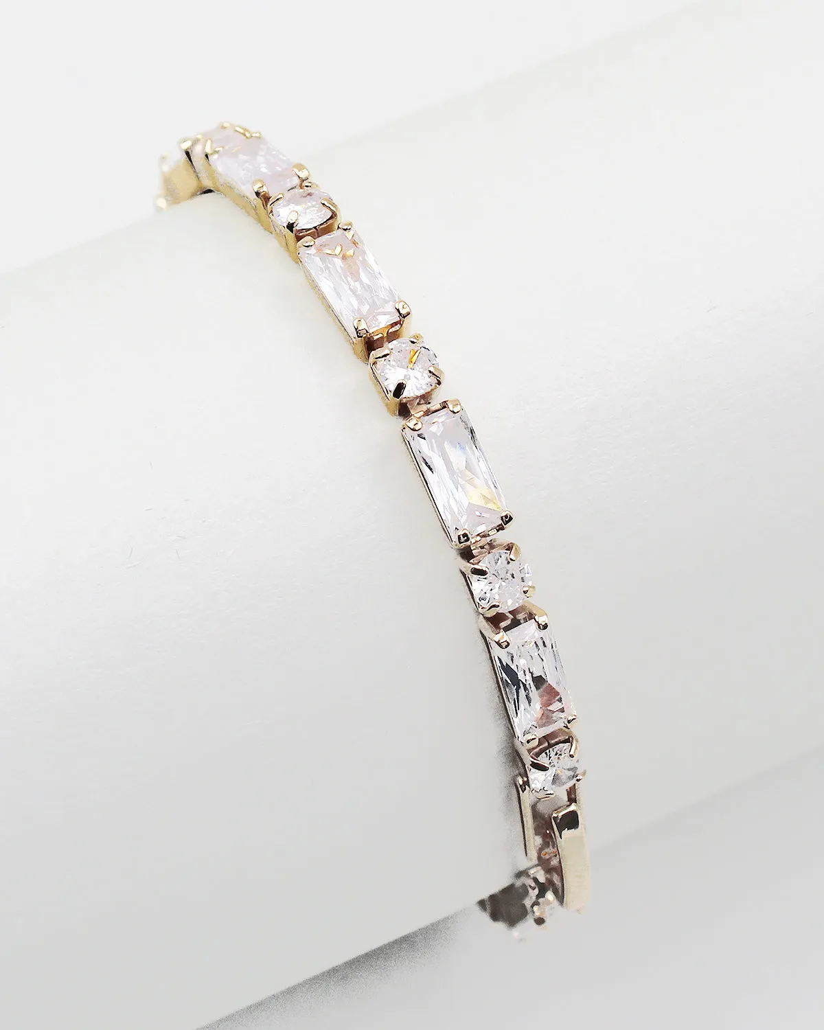 Rectangular CZ Stone Tennis Bracelet