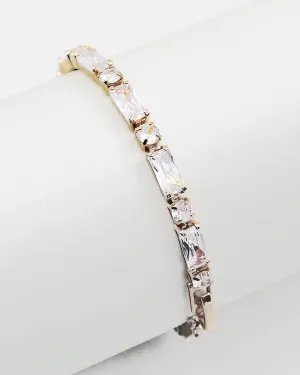 Rectangular CZ Stone Tennis Bracelet