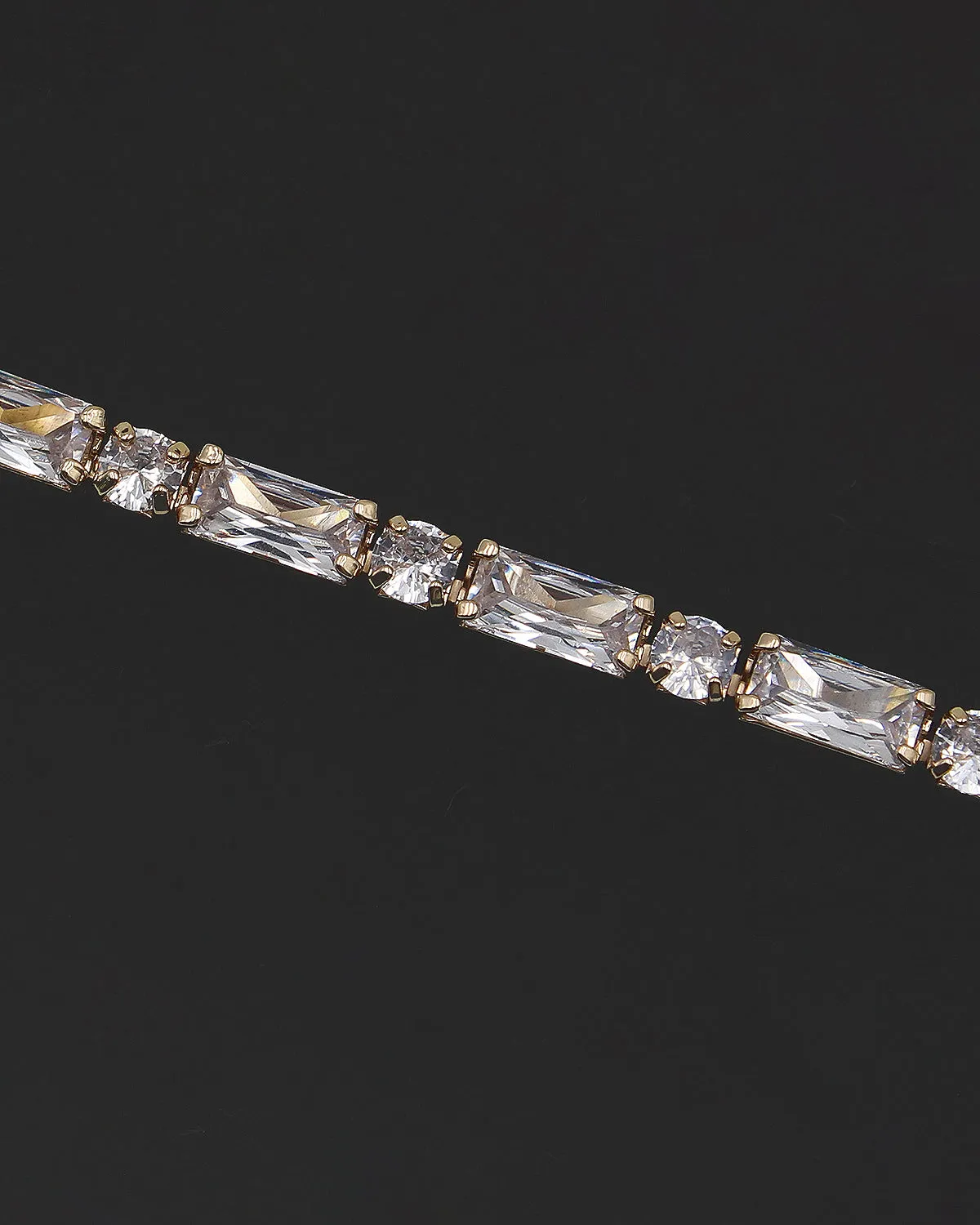 Rectangular CZ Stone Tennis Bracelet