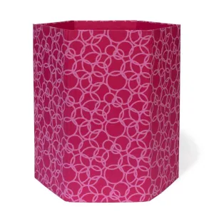 Recycled Cotton Storage/Waste Basket In Interlocking Circles in Pink