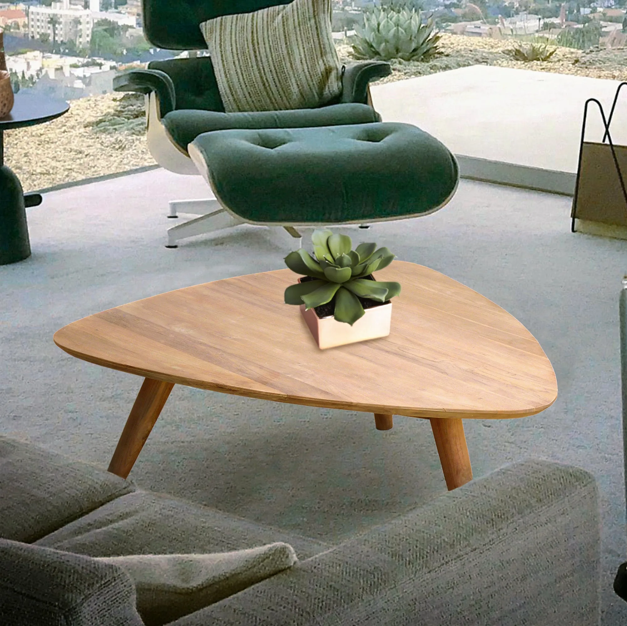 Recycled Teak Wood Retro Coffee Table