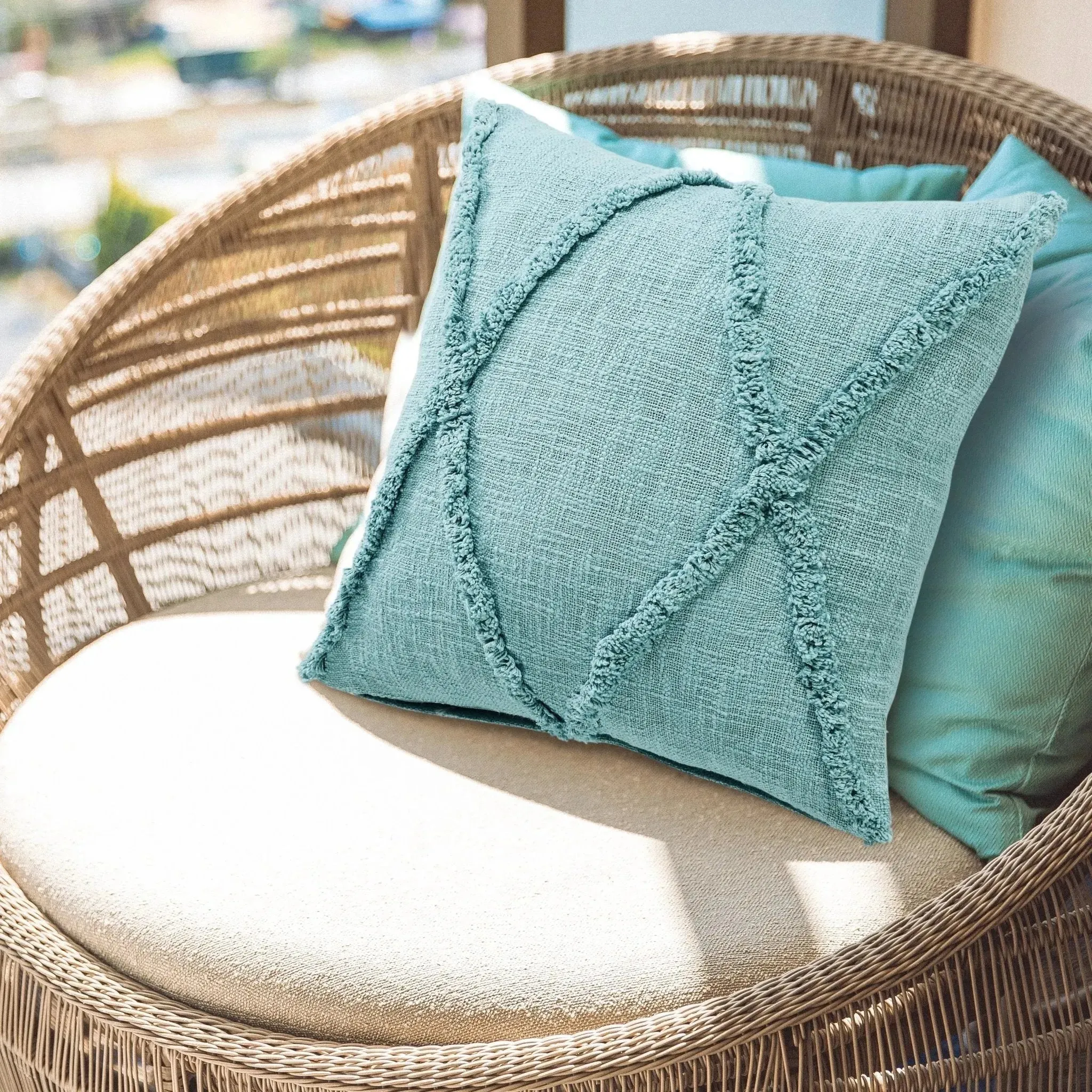 Reese Lr07736 Aqua Sky Blue Pillow