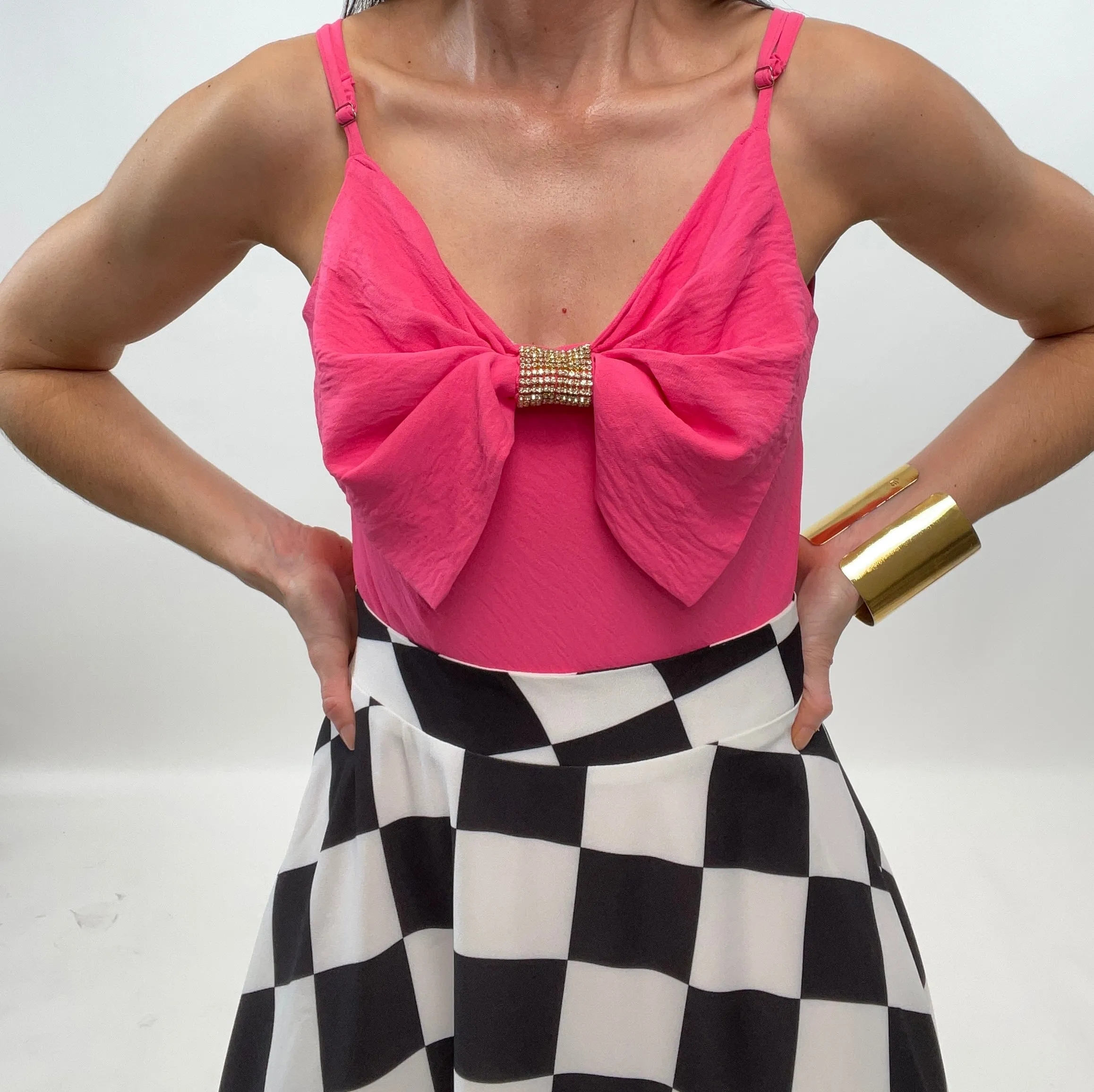 Rhinestone Details Top