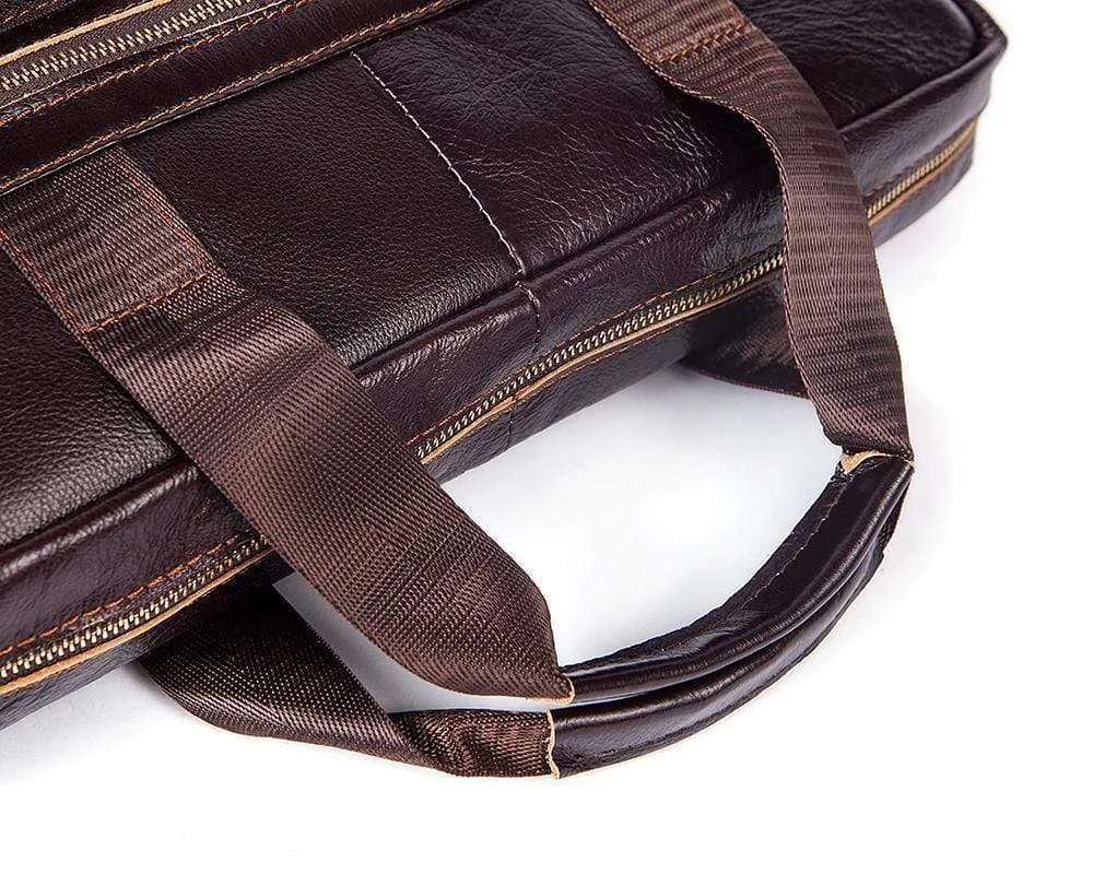 Rossie Viren Vintage Retro Brown  Leather Men's  Briefcase Messenger  Bag