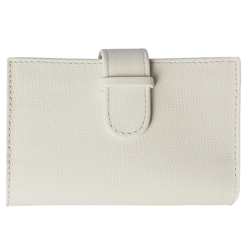 Saffiano Business Card Case Ivory