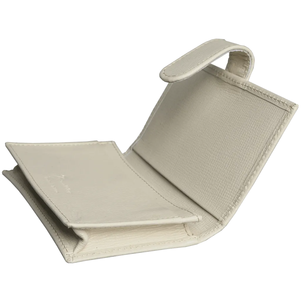 Saffiano Business Card Case Ivory