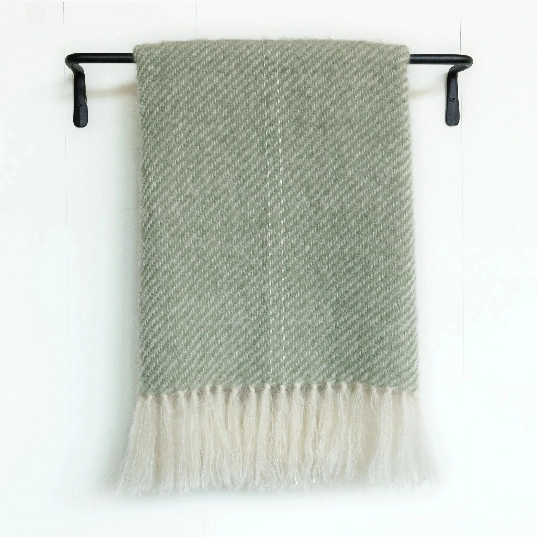 Sage Green Handwoven Mohair Throw