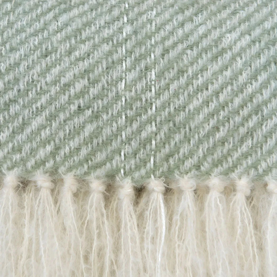 Sage Green Handwoven Mohair Throw