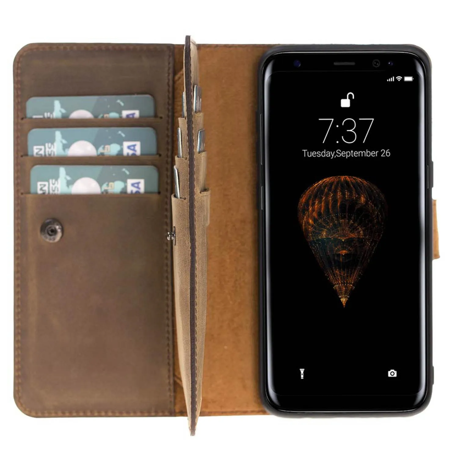 Samsung Galaxy S8 Plus Dual Fold Magnetic Detachable Leather Wallet Case