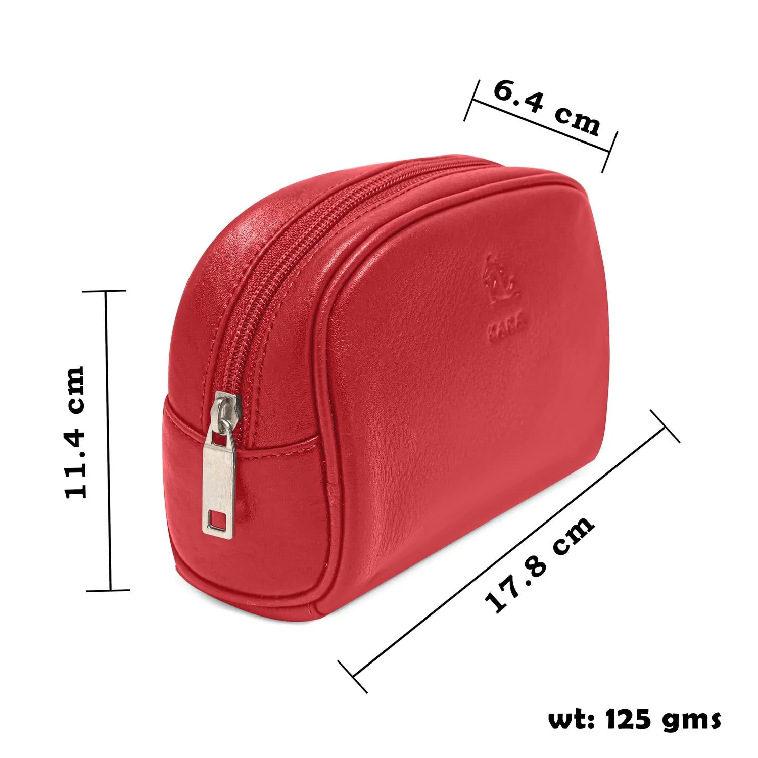 Sasha Tan Leather Wash Bag for Women