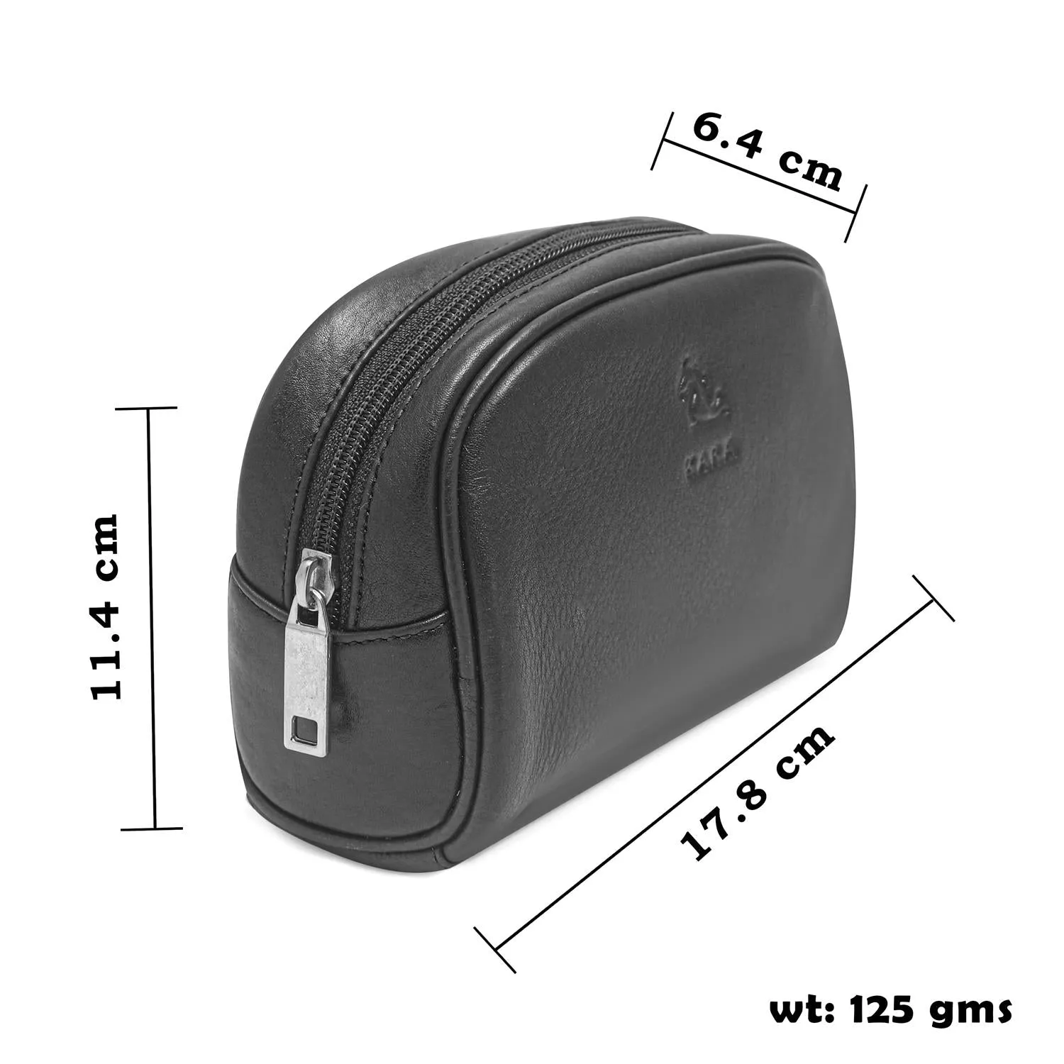 Sasha Tan Leather Wash Bag for Women
