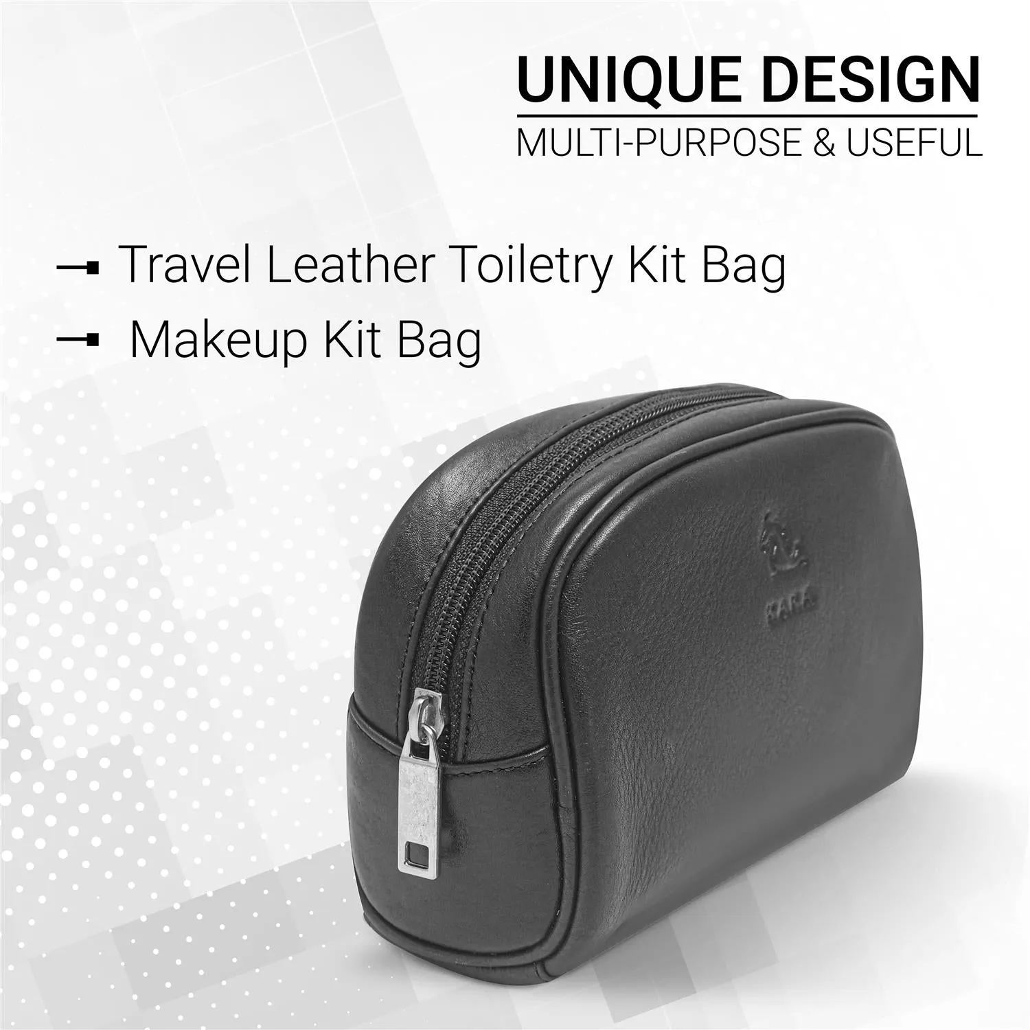 Sasha Tan Leather Wash Bag for Women
