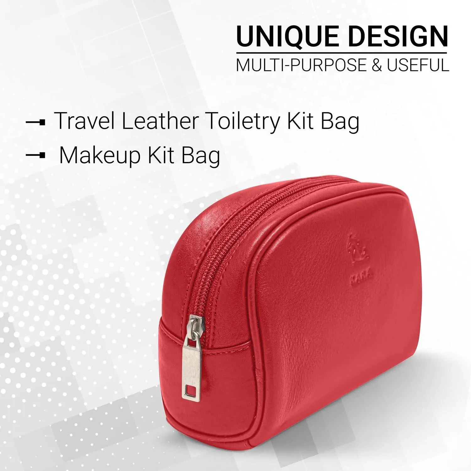 Sasha Tan Leather Wash Bag for Women