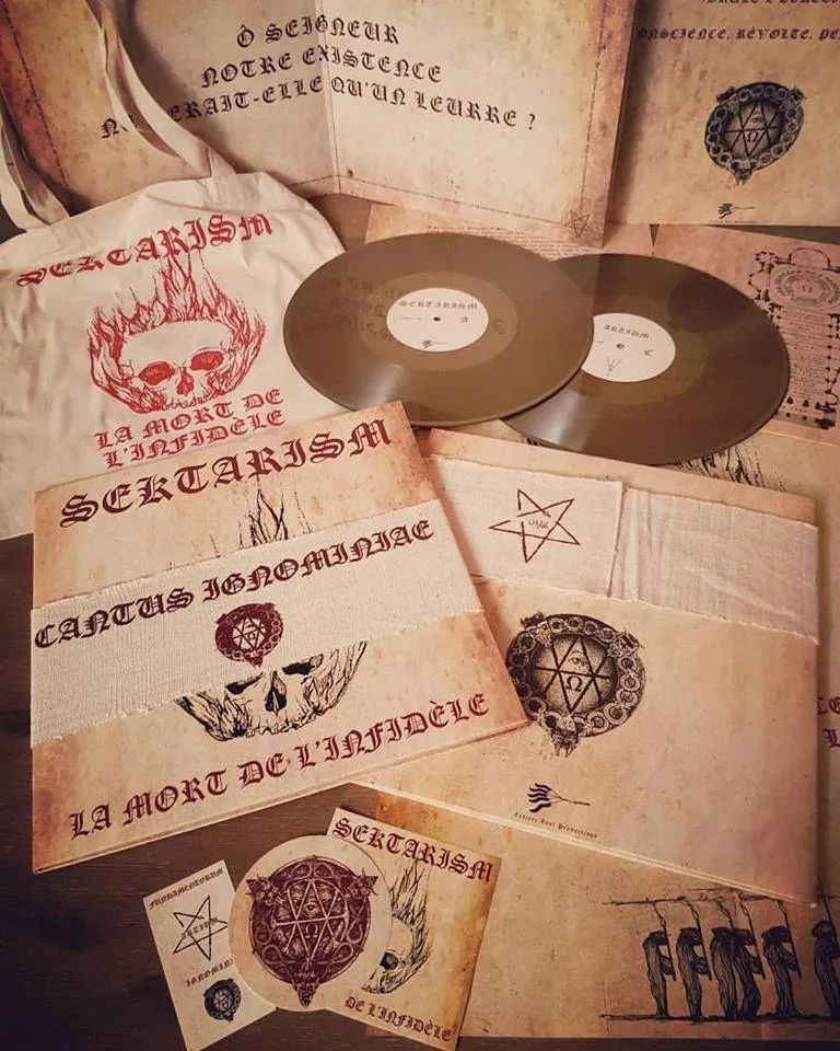 SEKTARISM "LA MORT DE L'INFIDÈLE" 2XLP - GOLD - DIE HARD WITH TOTE BAG, STICKERS & SPECIAL SILKSCREENED