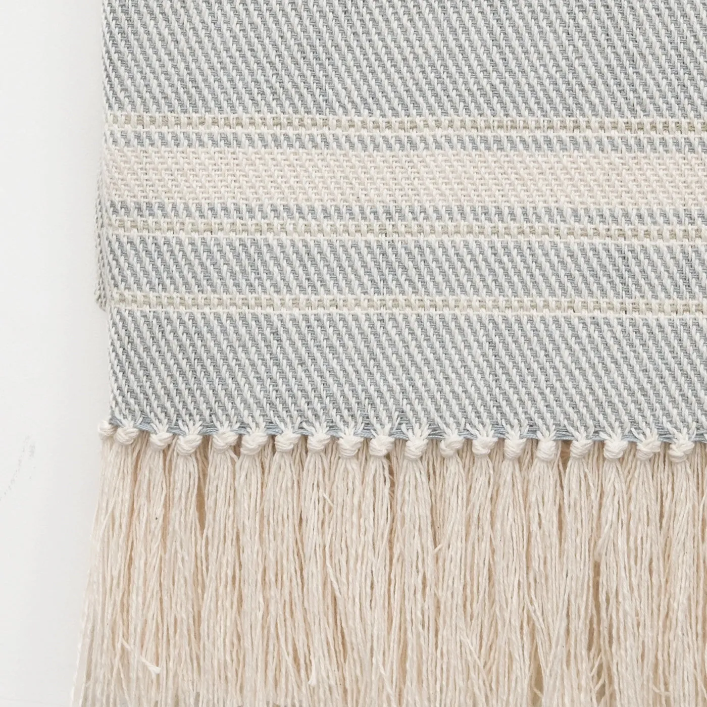 Silver Sky Blue Handwoven Cotton Throw