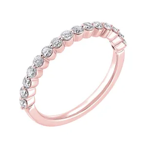 Silver (SLV 995) Pink Cubic Zirconia Band - 1/4 ctw