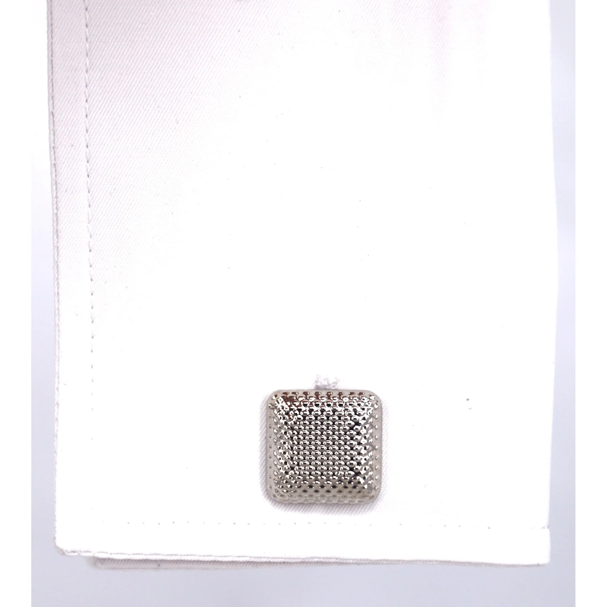Silver Square Cufflinks with Fine Details