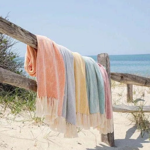 Sky Blue Handwoven Cotton Throw