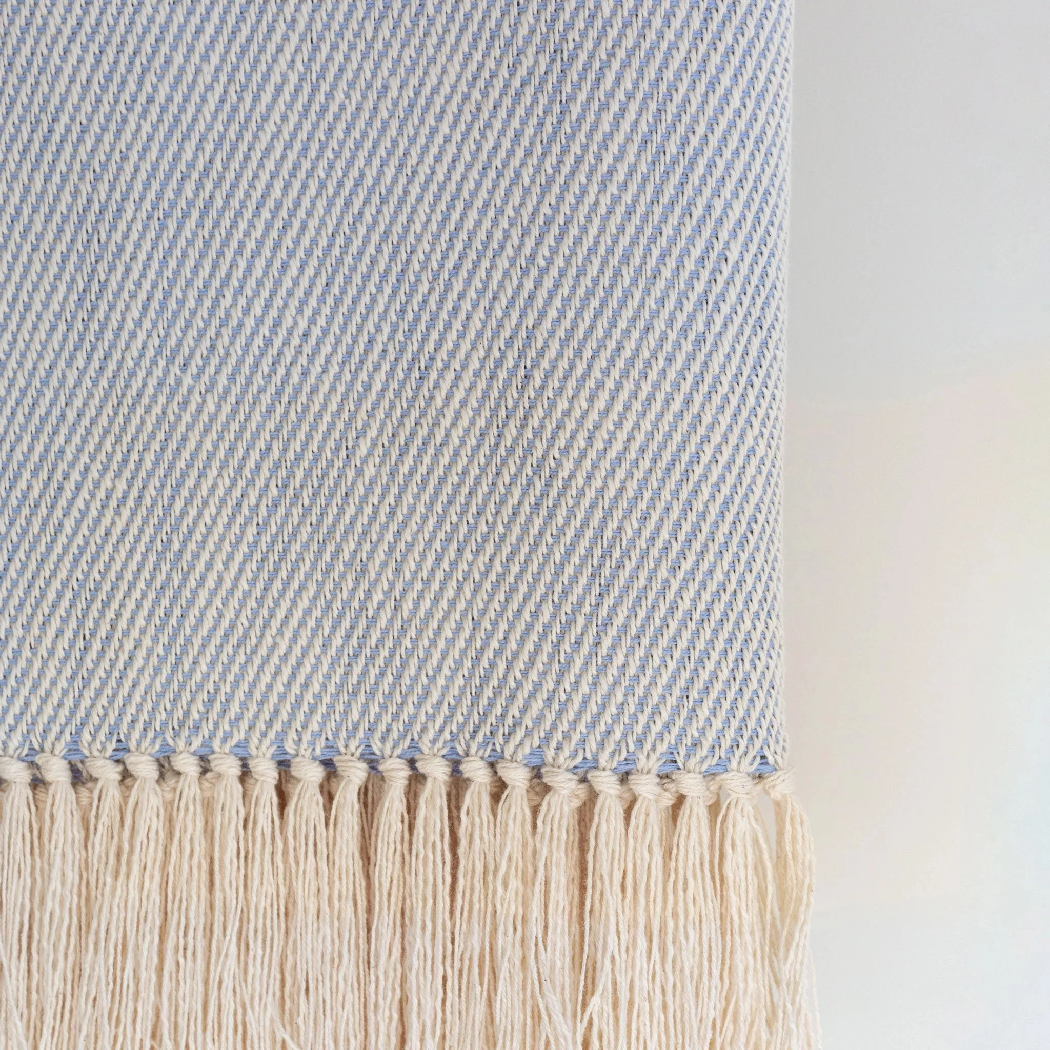 Sky Blue Handwoven Cotton Throw