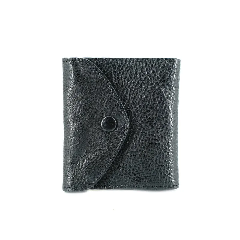 Slim Womens Dark Brown Leather Billfold Wallet Small Wallet with Coin Pocket Envelope Wallet for Ladies
