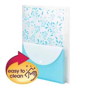 Smead Poly Three-Divider Travel Organizer File, 1/3-Cut Tab, Letter Size, Teal/White, 1 per Pack (85734)