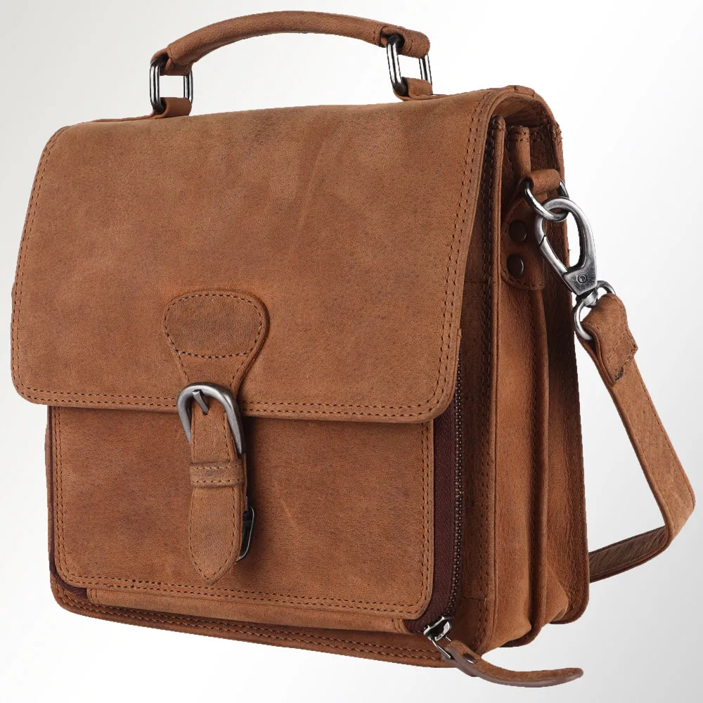 Spaghetti Western Swc423Brn Briefcase Vintage Handmade Drum Dyed Genuine European Cowhide Leather Women Bag Western Handbag Purse